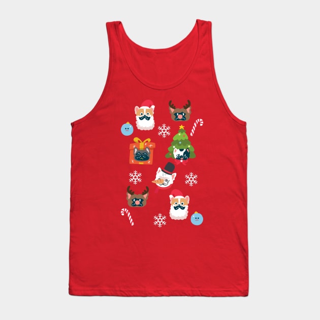 Xmas and Feench Bulldog Tank Top by huebucket